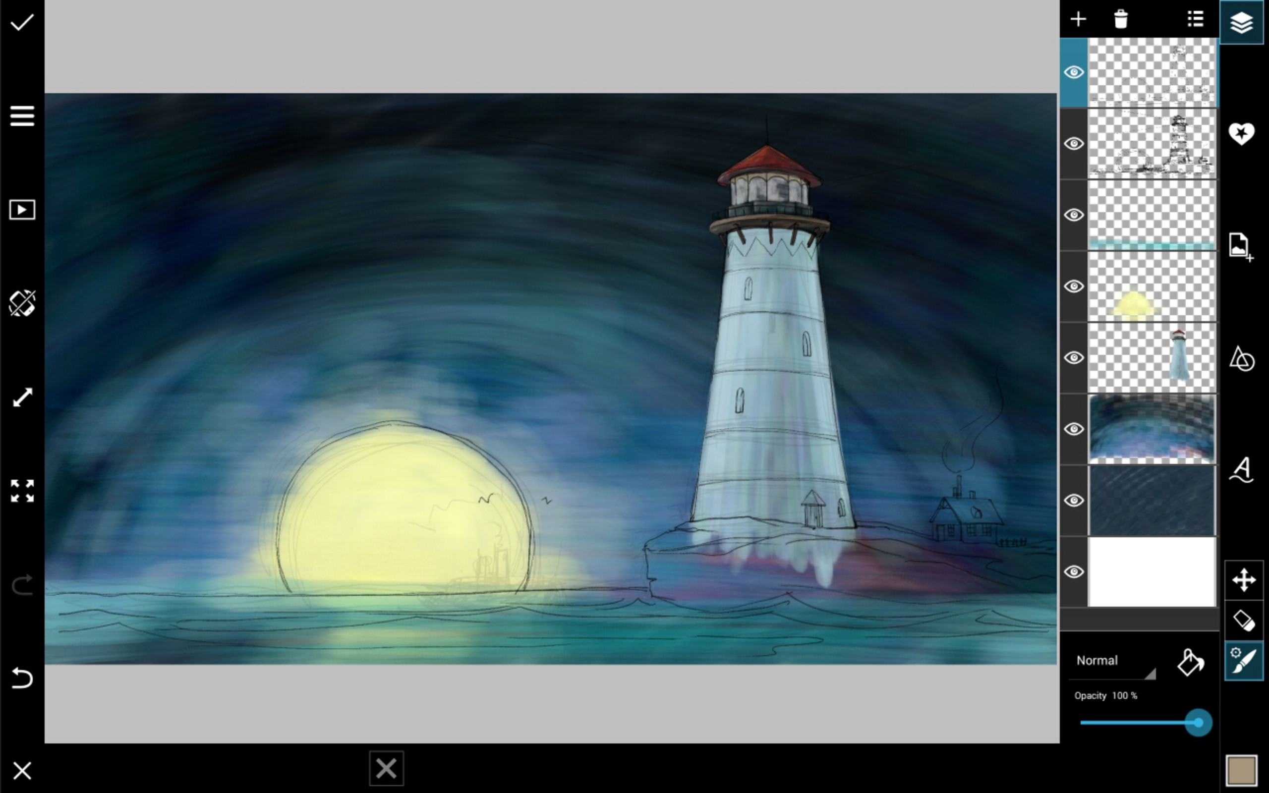 how to draw a lighthouse step by step